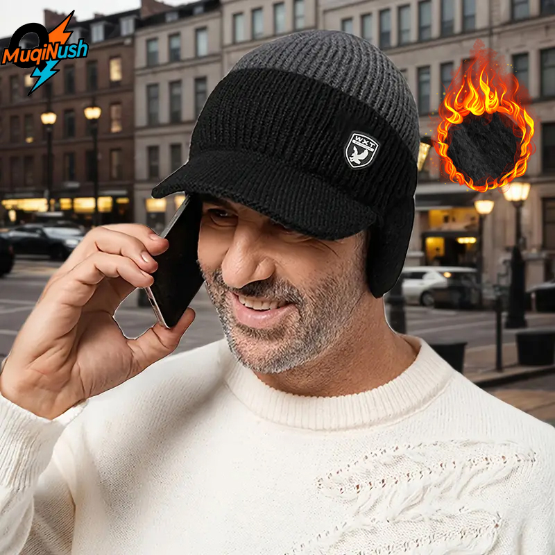 Cycling Gear Weather - MuqiNush Winter Warm Beanie with Earflaps