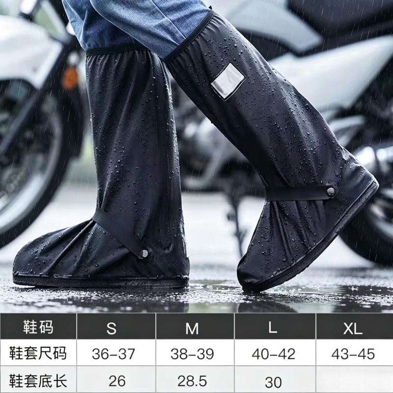 Cycling Shoe Covers - Black High Top Waterproof Rain Shoe