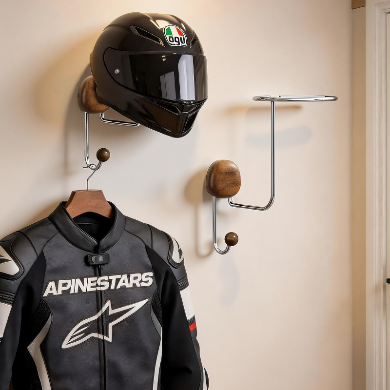 Cycling Gear Holder - Wall Mount Helmet Storage Rack No